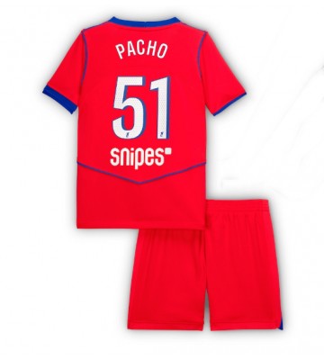 Paris Saint-Germain Willian Pacho #51 Tredjetrøje Børn 2025-26 Kortærmet (+ Korte bukser)
